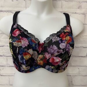 Panache Bra USA 38J Fern 6291 Floral Underwire Balconette‎ Uplifting Sexy